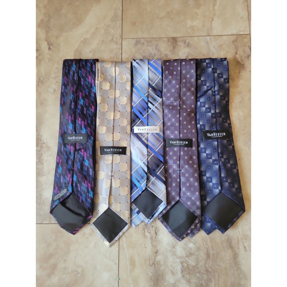 5 Van Heusen Men's Ties Academia Preppy Office Ivy League